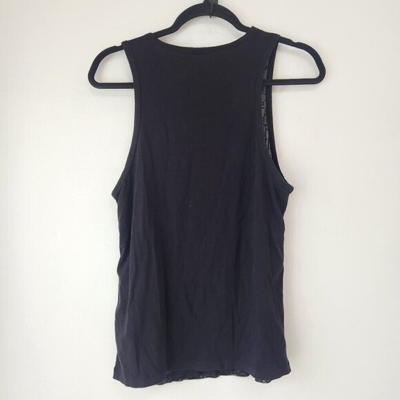 Savage x Fenty Sheer Racerback Black Tank Top Shirt Activewear Women's M - Picture 2 of 3